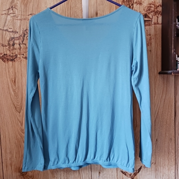 LOFT Pleated Front Soft Knit Blouse Size Medium - Picture 3 of 5